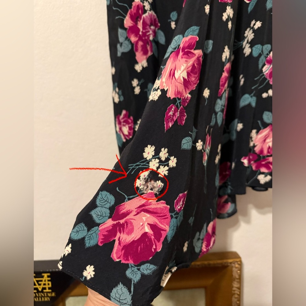 Marrika Nakk Vintage Floral Short Sleeve Mini Dress Prarie Western - Picture 14 of 14